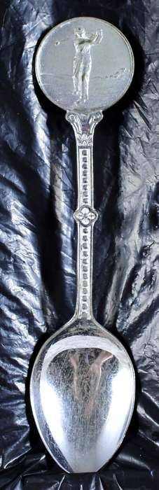 Souvenir spoon - Golfing coin