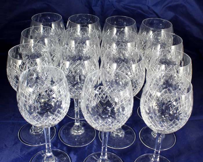 Set of 15 of Crystal Red Wine Glasses