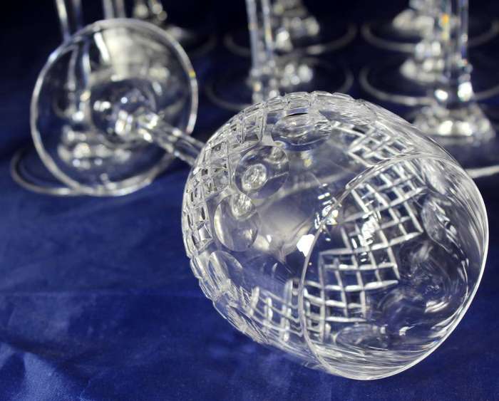 Set of 15 of Crystal Red Wine Glasses