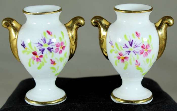 Miniature  Arthur Bowker fine bone china vases