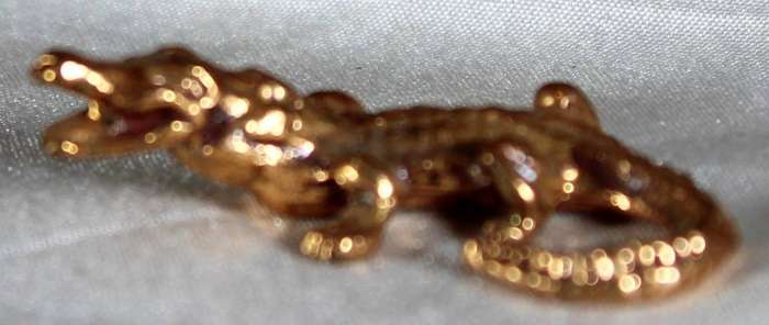Miniature copper / lead crocodile