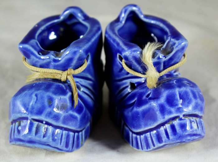Pair of blue baby booties