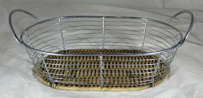 Metal and Cane Bread Basket