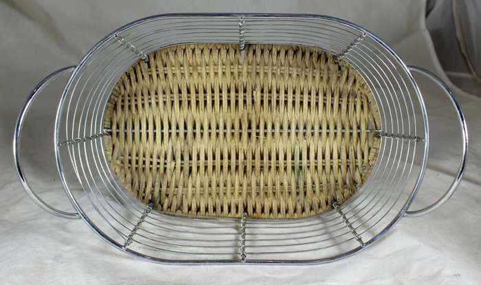 Metal and Cane Bread Basket