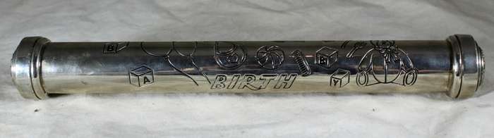 Silver Plated Birth Certificate - Cylinder Holder