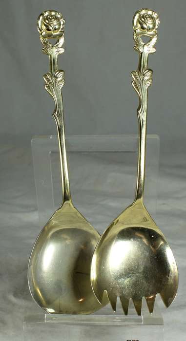 Braber gold plated salad spoon & fork