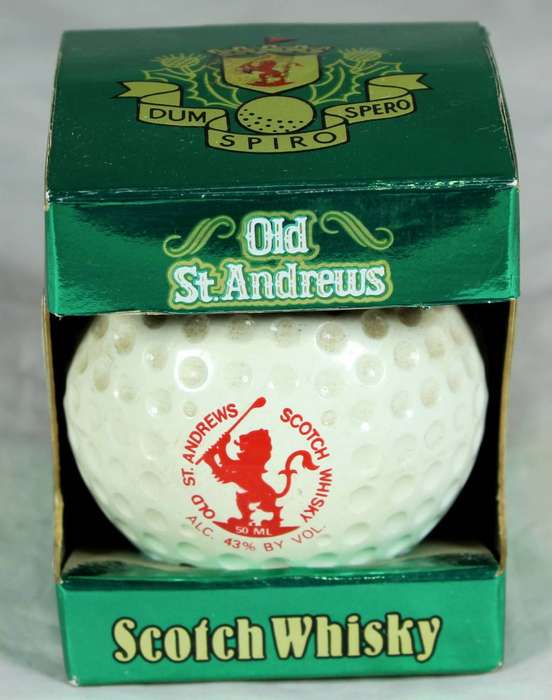 Old St Andrews scotch whisky golf ball miniature - 50ml bottle