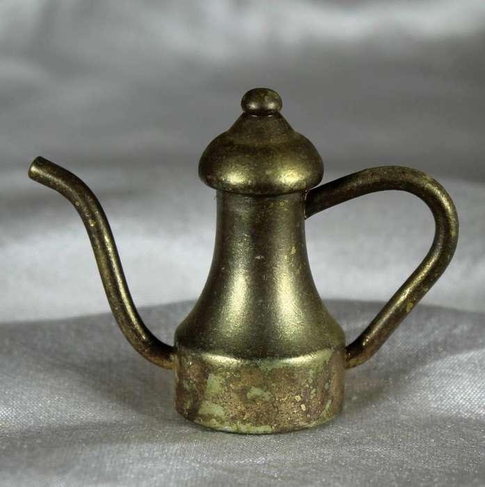 Miniature brass coffee pot