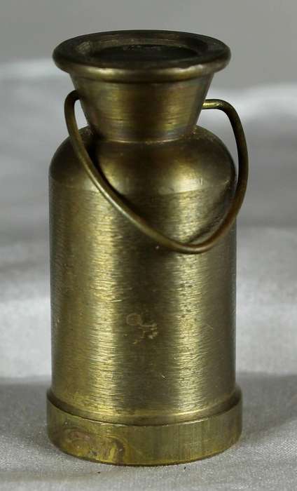 Miniature brass tall milk can