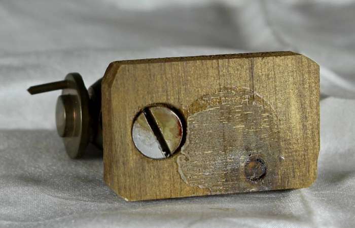 Miniature brass sewing machine