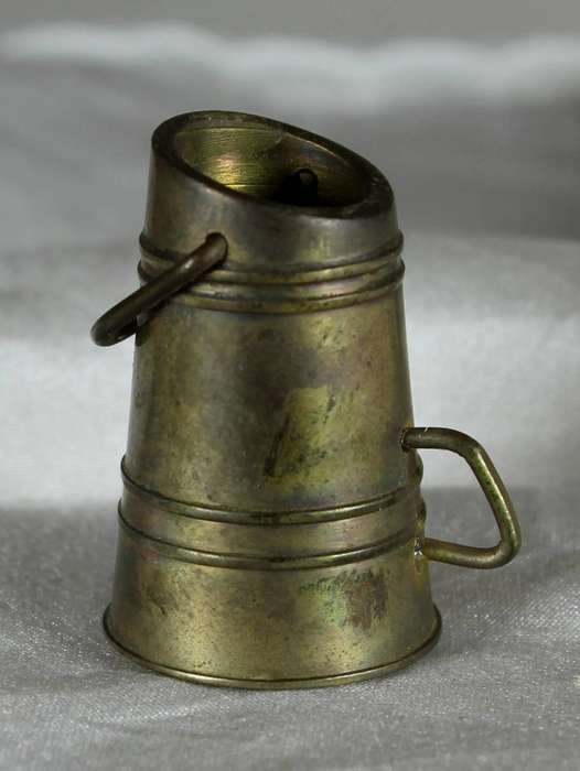Miniature brass coal shuttle
