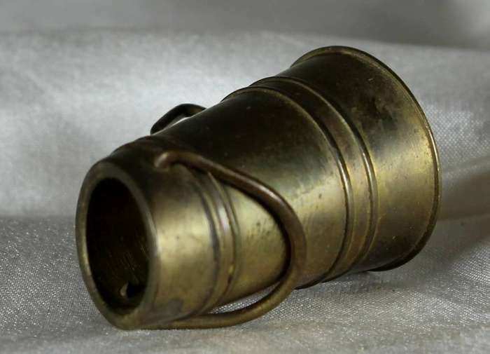 Miniature brass coal shuttle