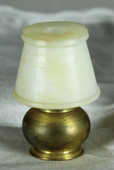 Miniature brass bedside lamp