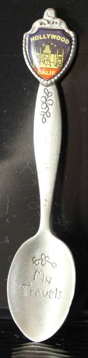 Souvenir tea spoon - Hollywood - My travels engraved