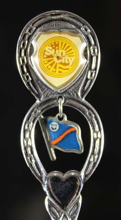 Souvenir tea spoon - Sun City - Bophuthatswana flag