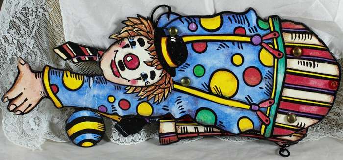 Foldable carton clown