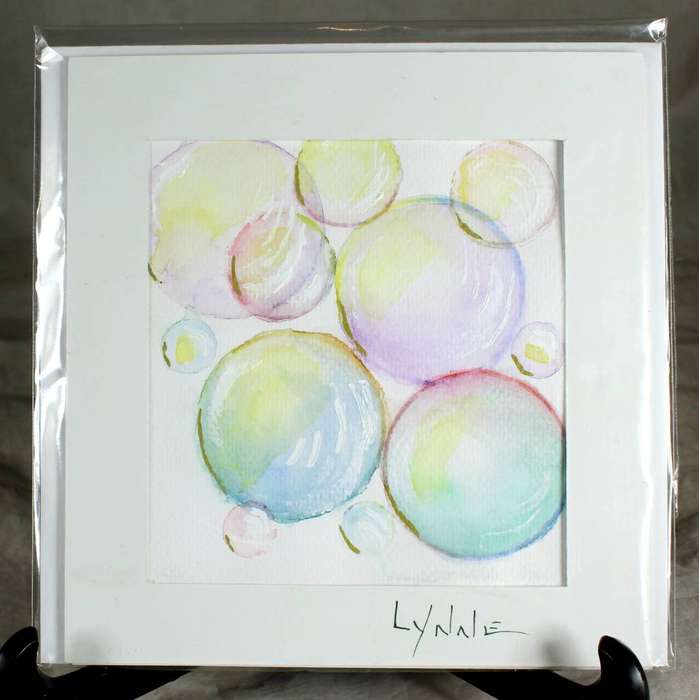 Lynne Jackson - multi-color bubbles - watercolor greeting card