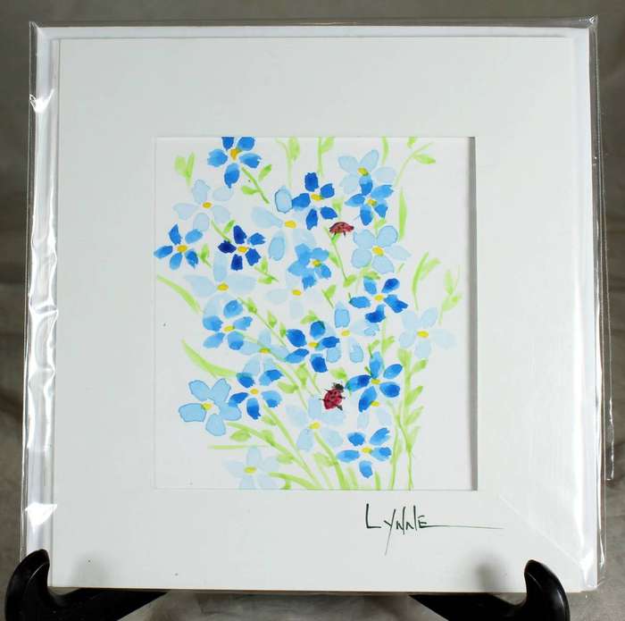 Lynne Jackson - blue flowers - watercolor greeting card