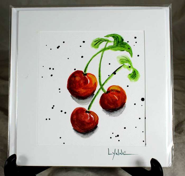 Lynne Jackson - cherries - watercolor greeting card