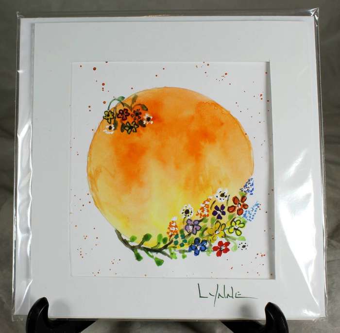 Lynne Jackson - flowers & sun - watercolor greeting card