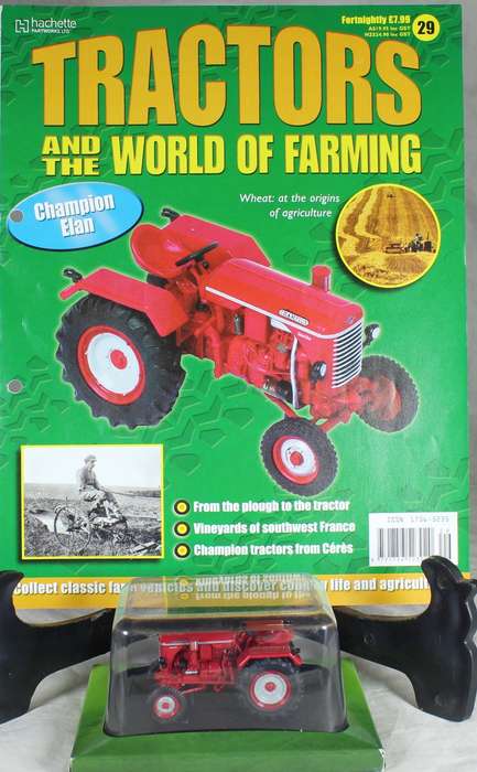 Collectible tractor & info sheet - Champion Elan