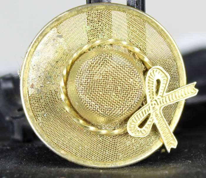 Miniature brass brimmed hat