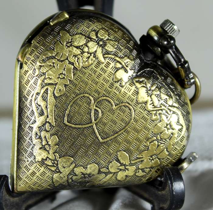 Heart shaped locket watch