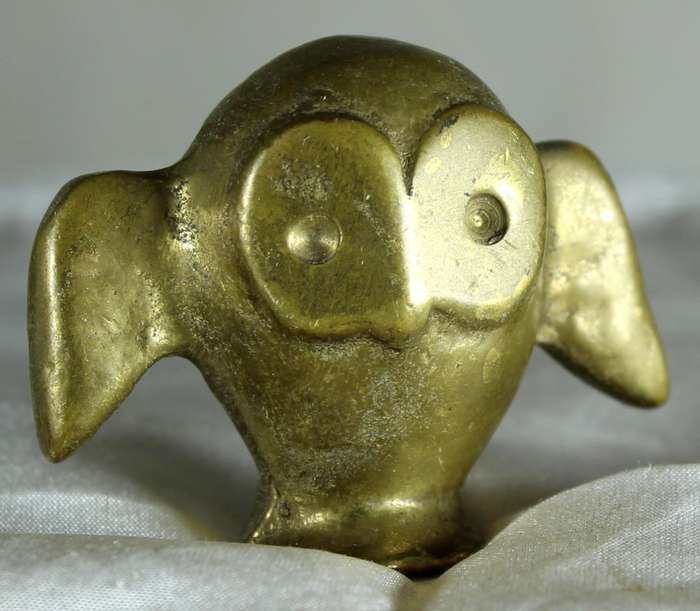 Miniature brass owl