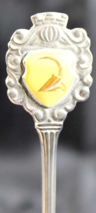 Souvenir teaspoon - Sable Antelope with bird