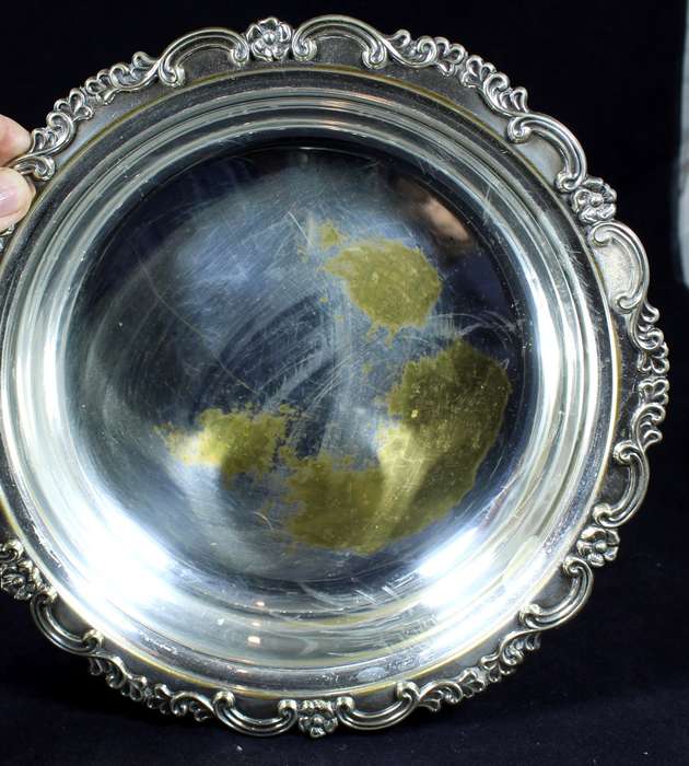 Silver plated vegetable dish with lid