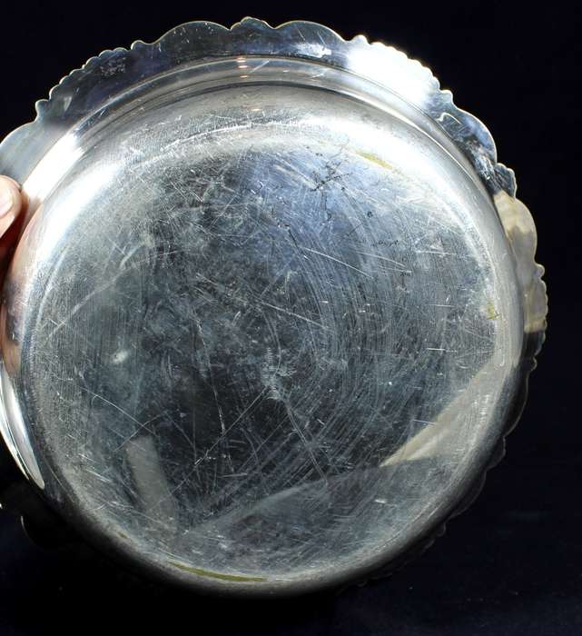 Silver plated vegetable dish with lid