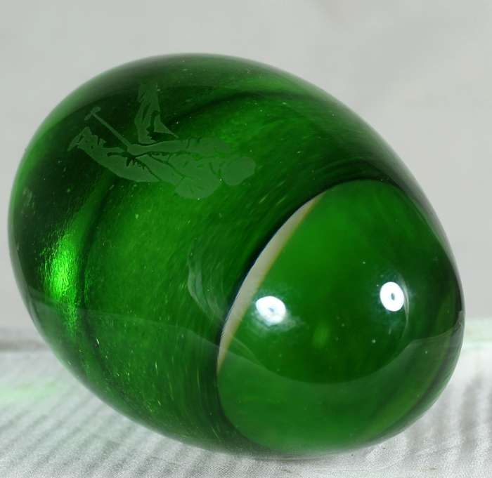Caithness Scotland - Green Paperweight - Golf Player One Side