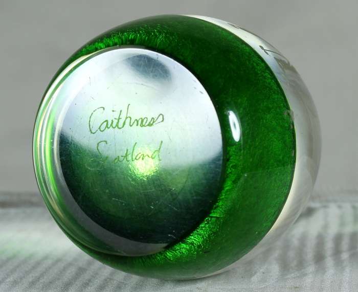 Caithness Scotland - Green Paperweight - Golf Player One Side