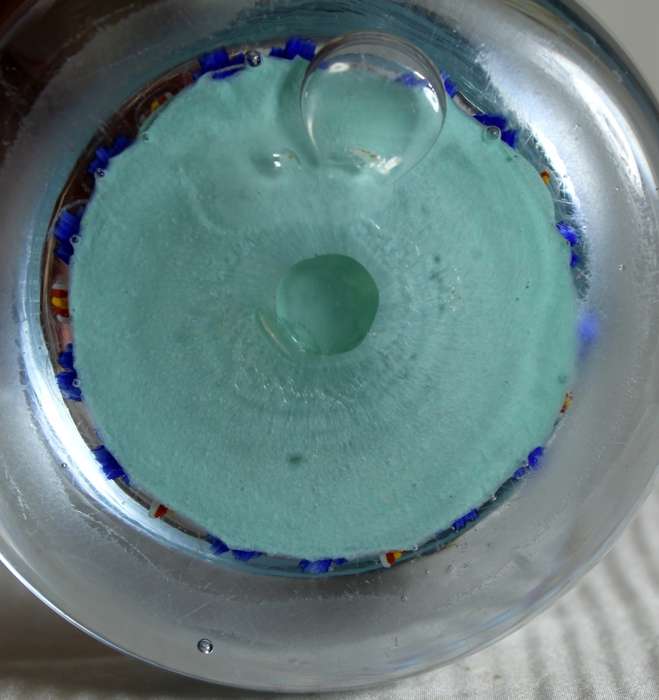 Glass Paperweight with Milleflori Cane Inclusions