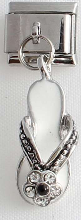 Italian charms (Fits Nomination) - Dangle White Sandal