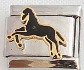 Italian charms (Fits Nomination) - Black Stallion
