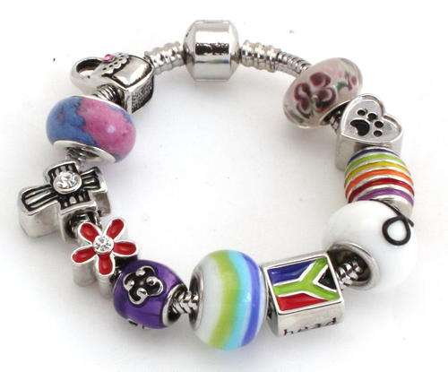 New Pandora style/European Bracelet & 4 Charms of your Choice