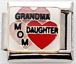**June Special - Italian charms - Grandma Mom Daughter (Fits Nomination)