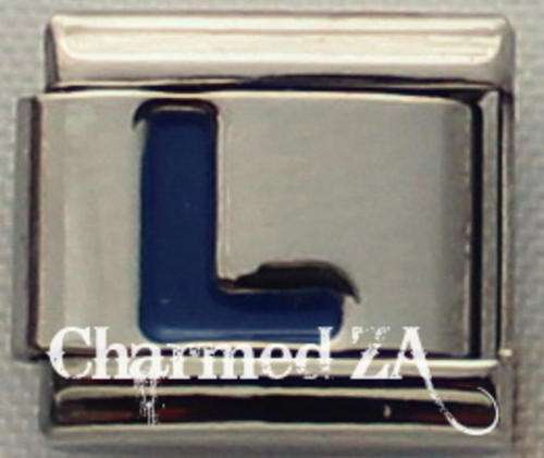 Italian charms - Blue Letter L (Fits Nomination)