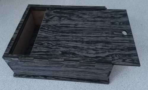 Sliding Lid box 110x110x50 Blackwood