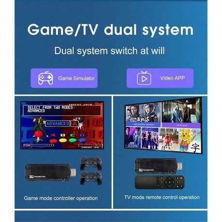 8K 64G Wireless Retro Classic TV Game Console & Media Box - 2in1