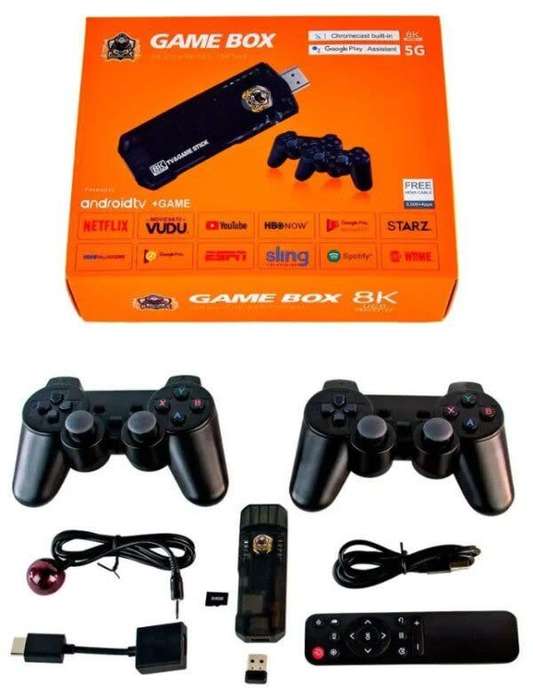 8K 64G Wireless Retro Classic TV Game Console & Media Box - 2in1