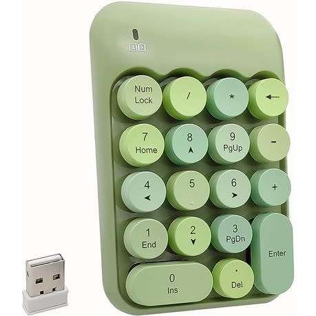Cute 18-Round Keys Numeric Keypad with 2.4G Mini USB Receiver