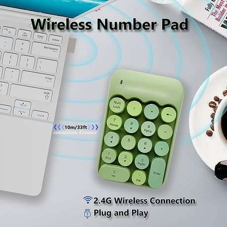 Cute 18-Round Keys Numeric Keypad with 2.4G Mini USB Receiver