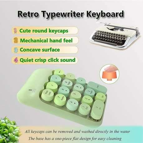 Cute 18-Round Keys Numeric Keypad with 2.4G Mini USB Receiver