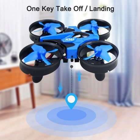 Mini Drone Watch Control Suitable For Beginners Land Air Toys - Blue