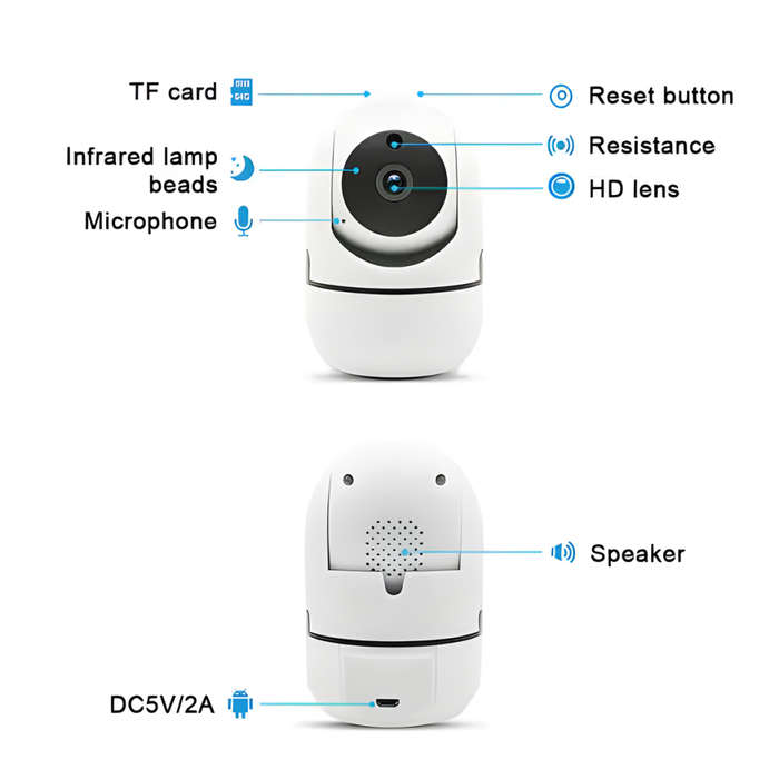 HD 5K Lens Ultra HD Wired Wireless Security Wifi IP Camera Night Vision