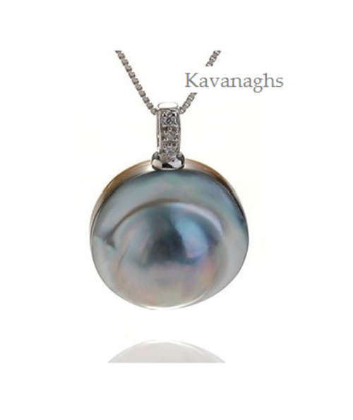The Kavanaghs Collection - 23mm Pale Blue Mabe Pendant in 925 Sterling Silver
