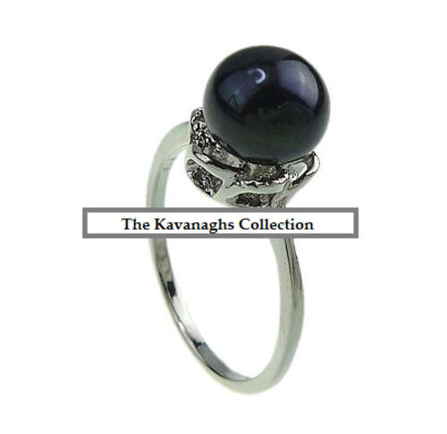 The Kavanaghs Collection - 9mm Black Freshwater Pearl Ring