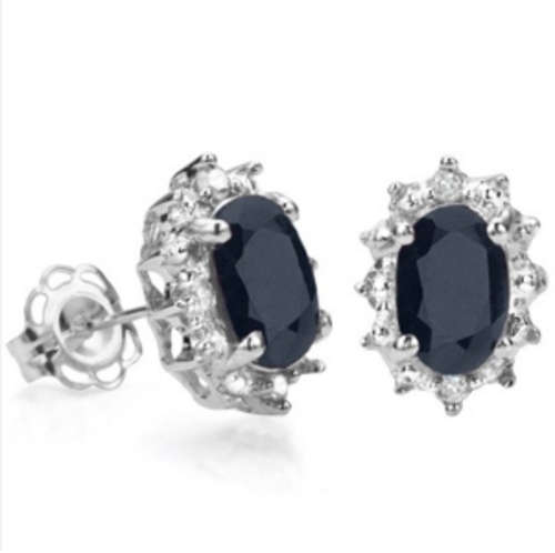 The Kavanaghs Collection - Exquisite 1.25cts Genuine Sapphire and Diamond Earrings